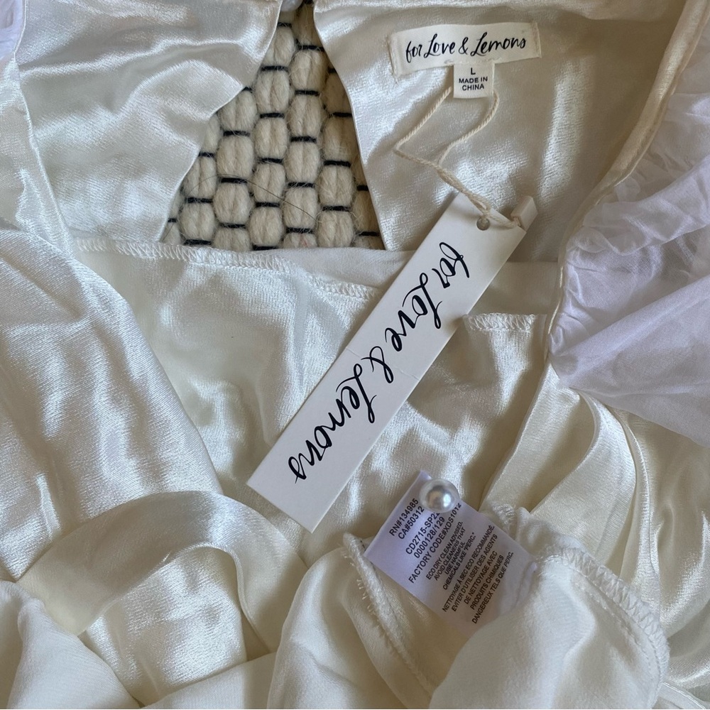 NWT For Love and Lemons X Revolve Willow Bridal Gown Long Dress White Size Large - Picture 8 of 14